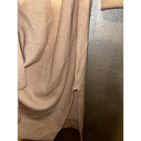 Paige Raundi Womens M Camel Shoulder Cutout Ribbed Wool Blend Sweater Dress NWT - Picture 12 of 14